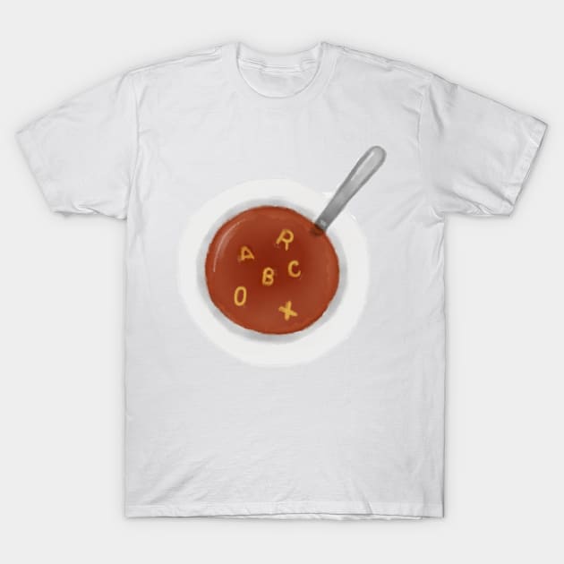 Alpahbet Soup T-Shirt by melissamiddle